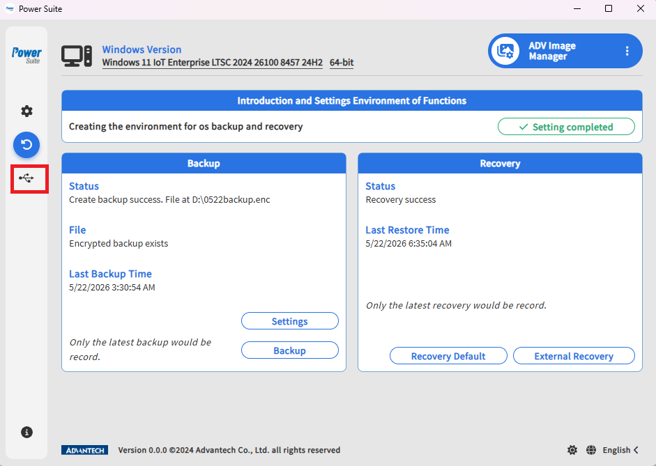 Windows ADV Image Manager - open Bootable USB Media