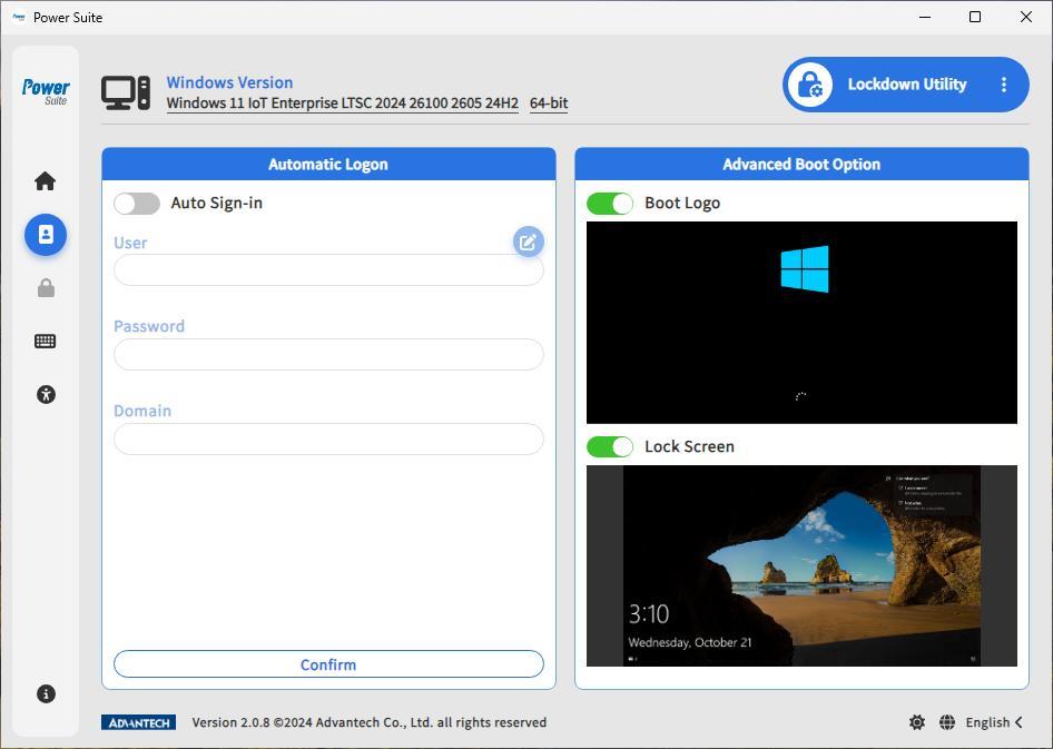 Windows Lockdown Utility - Automatic Logon and Advanced Boot Option