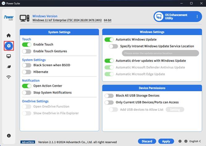 Windows OS Enhancement Utility - General Settings