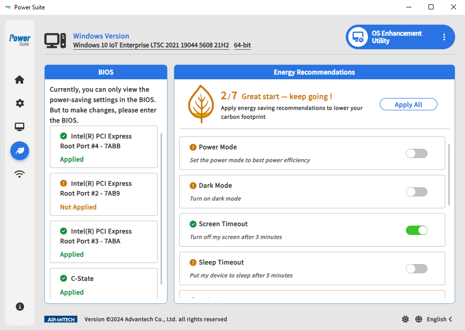 Windows OS Enhancement Utility - Energy