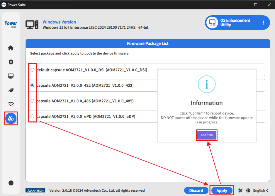 Windows OS Enhancement Utility - Firmware Update