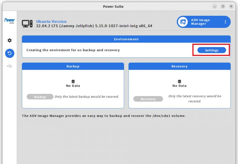 Ubuntu ADV Image Manager - environment settings