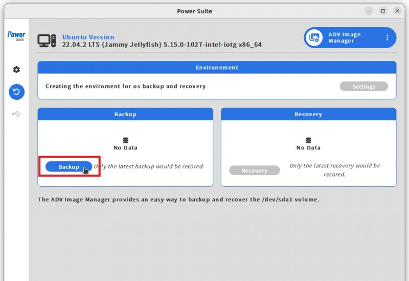 Ubuntu ADV Image Manager - backup