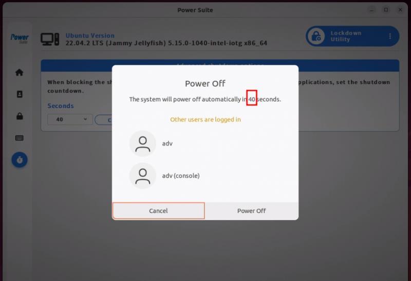 Ubuntu Lockdown Utility - Advanced Shutdown Option